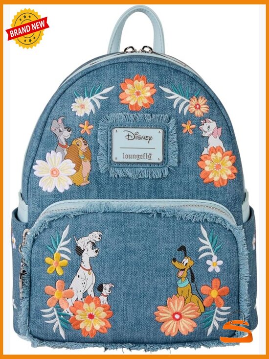 Disney Dogs & Cats Faux Denim Fringe Mini Backpack main image 5